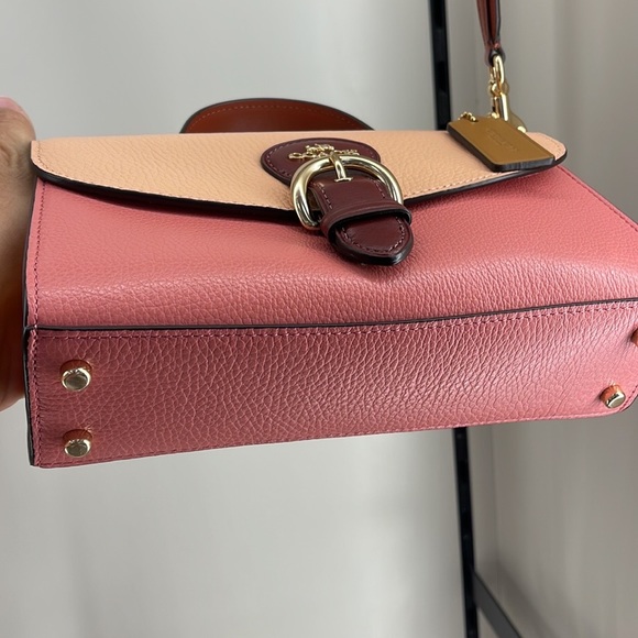 Coach Hand Bag Coach C8161 Kleo Top Handle In Colorblock Pebble Leather Fd Blush - Picture 11 of 16